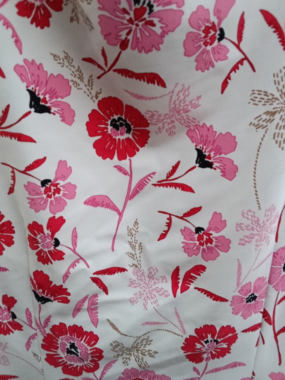 TALBOTS Floral Pink & White Cap-Sleeve Shift Dress SIZE LARGE - Picture 9 of 10